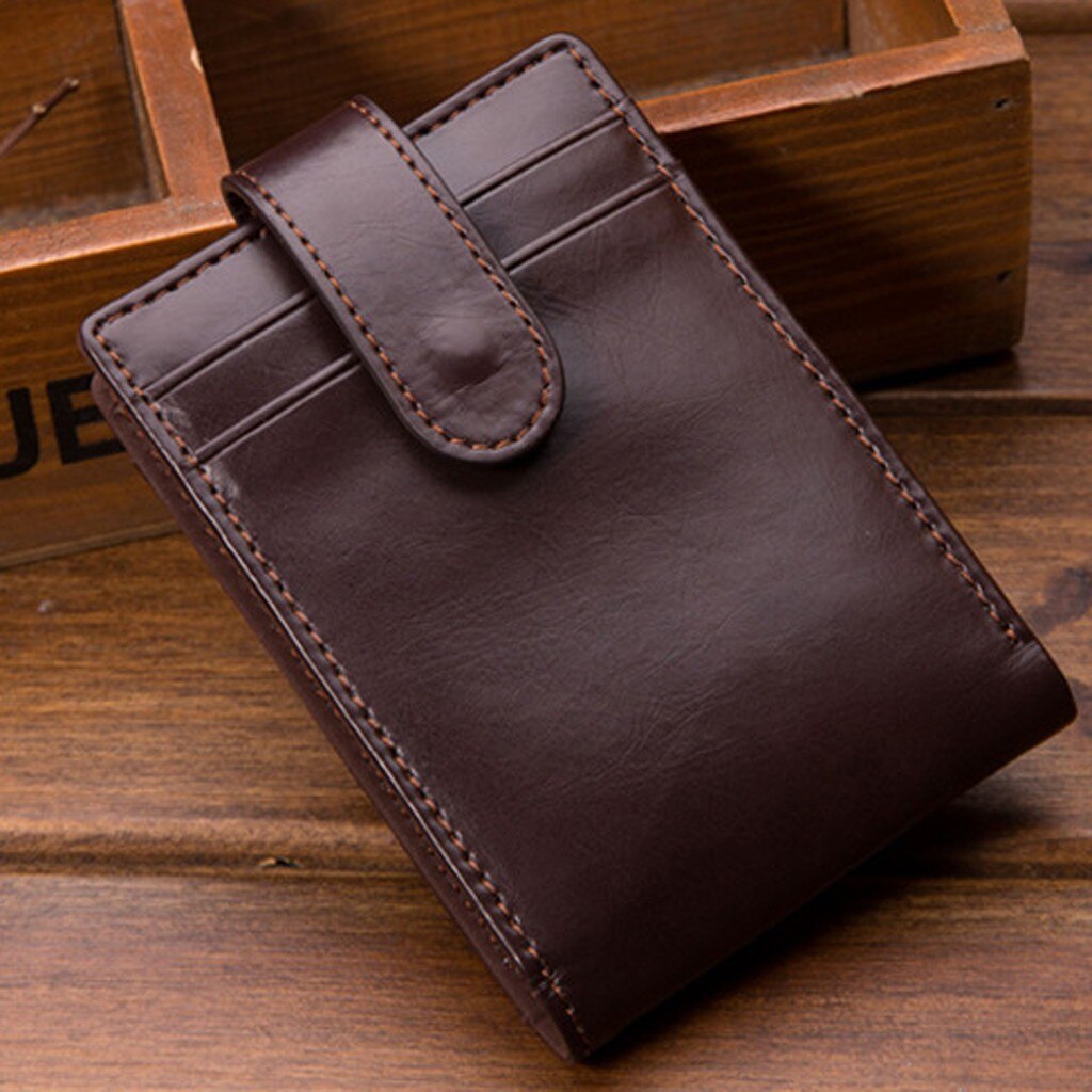 Wallet Men Retro Thin Wallet Men's Business Short Leather Card Case Walletgift For Father's Day Кошелек Женский#p30