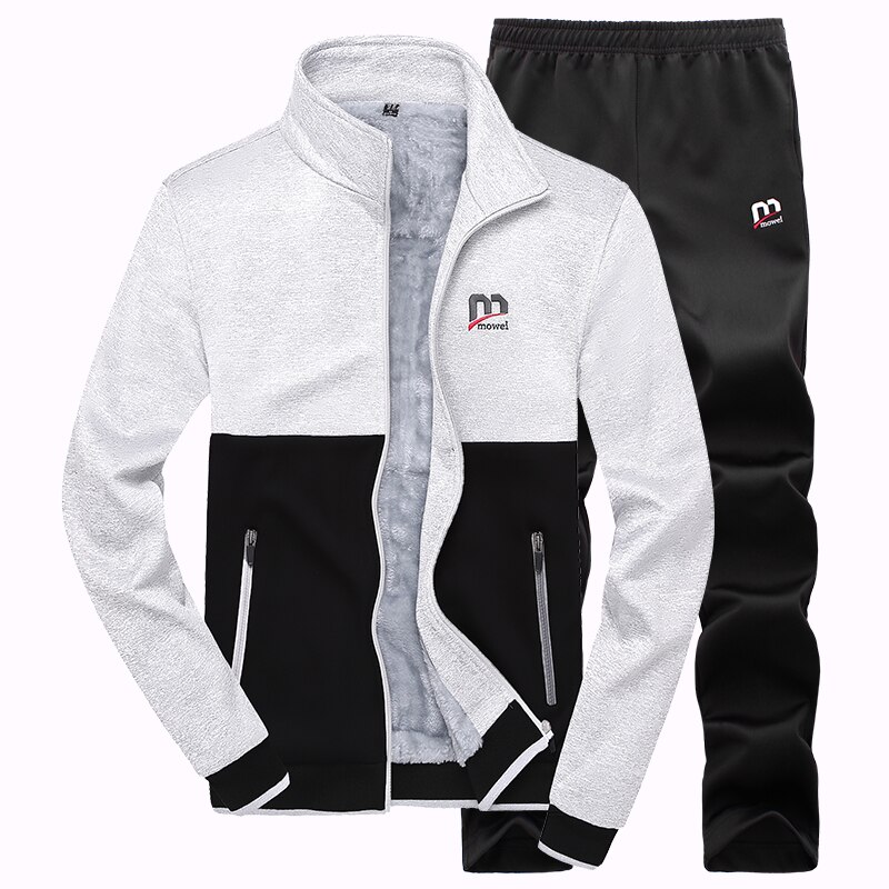 Sport Pak Mannen Winter Double-Side Velet Twee-Stuk Trainingspak Joggingpak Warm Running Set Mannen Outfit Sportwear Mannen Kleding