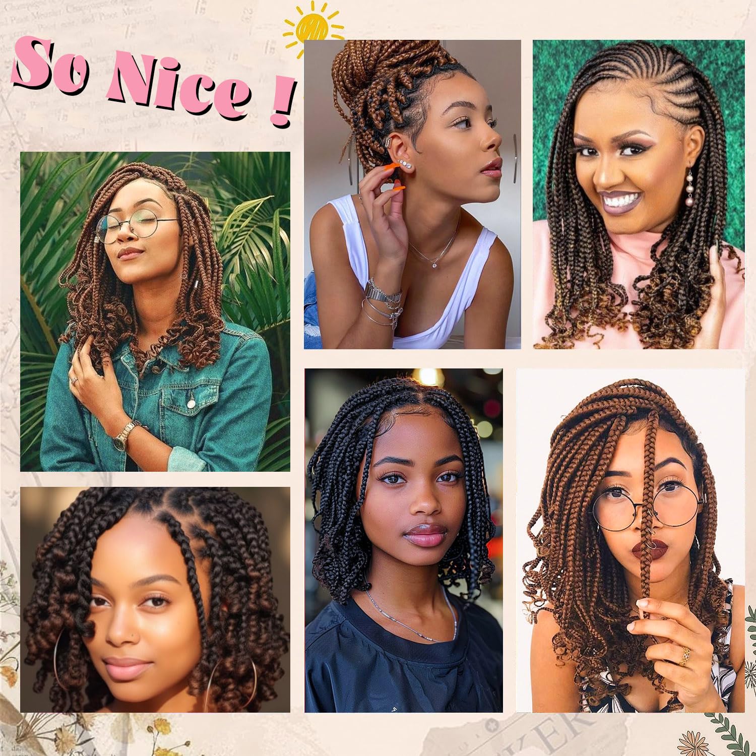 Trenzas de caja sintéticas, pelo de ganchillo para mujeres negras con extremos rizados, extensiones de cabello con trenzas de ganchillo suaves preenrolladas 3X