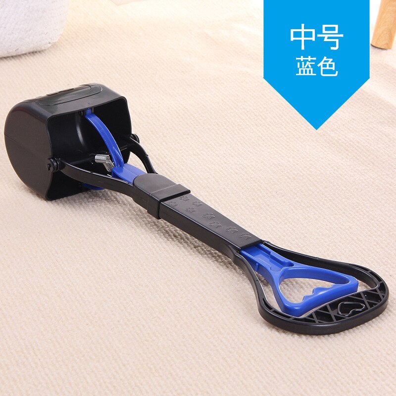Love PET Poop Picking Clip Cleaning Poop Clamp Large, Medium and Small Poop Clip Long Handle out Poop Clamp Pet Pooper Scooper: Medium Blue