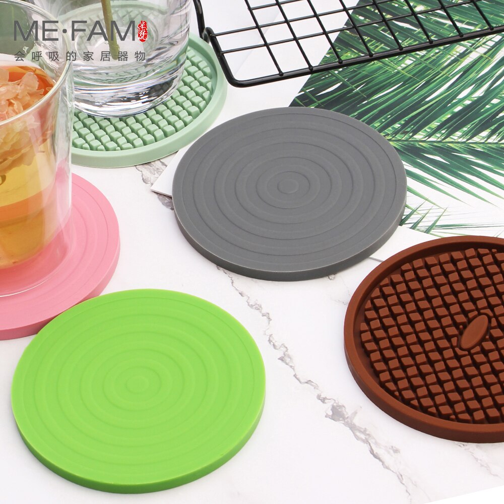 ME.FAM-tapis rond en Silicone flocons de neige en treillis, dessous de verre antidérapant isolant thermique, tapis de bol, décoration de bureau et cuisine
