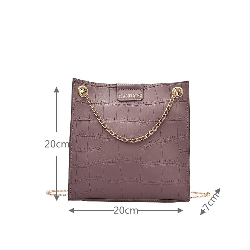 Frauen Eimer Schulter Taschen Krokodil aufbringen PU Leder Umhängetasche Einfarbig Kette Kleine Kreuz-Körper Tasche Für weibliche