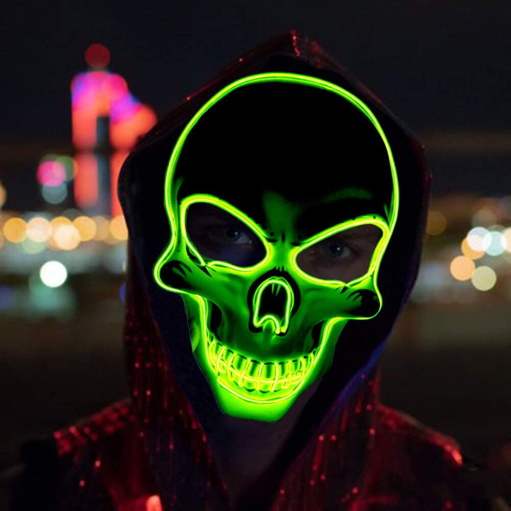 Led Maske Halloween Party Masque Masquerade Masken Neon Maske Licht Glow In The Dark Festival Cosplay Maska Glowing Masker Purge