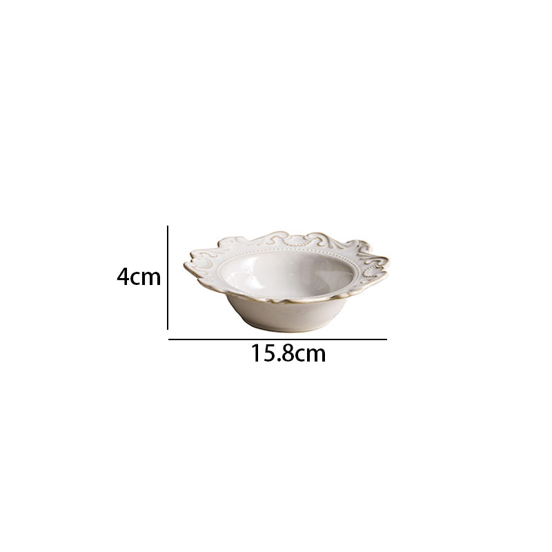Ensemble d&#39;assiettes et plats en céramique, style Baroque européen, plats modernes pour la maison, Restaurant occidental, plat à Steak de table: A-bowl-small