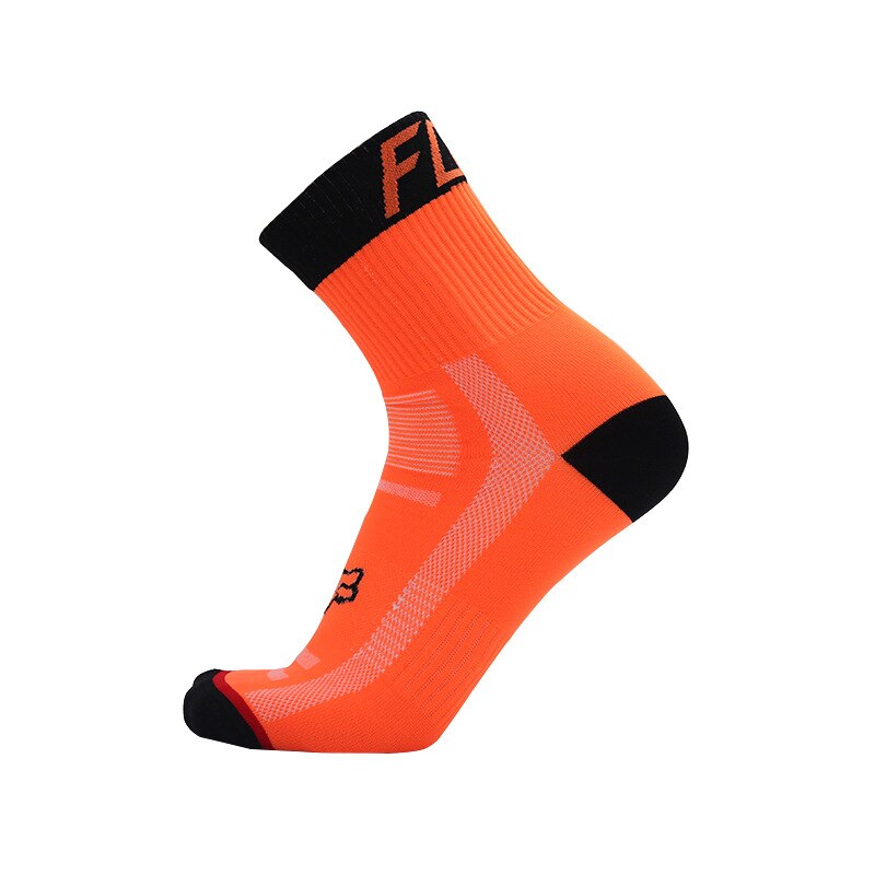Equipe ciclismo meias de bicicleta esportes ao ar livre respirável resistente ao desgaste suor absorvente profissional meias para homem e mulher: Orange