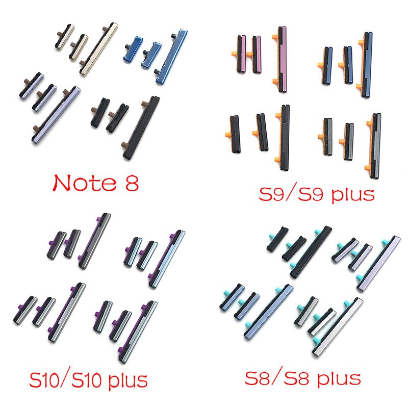 SIde Volume Button + Power ON / OFF Buttton Key Set For Samsung Galaxy Note 8 S8 S9 S10 Plus Replacement Parts