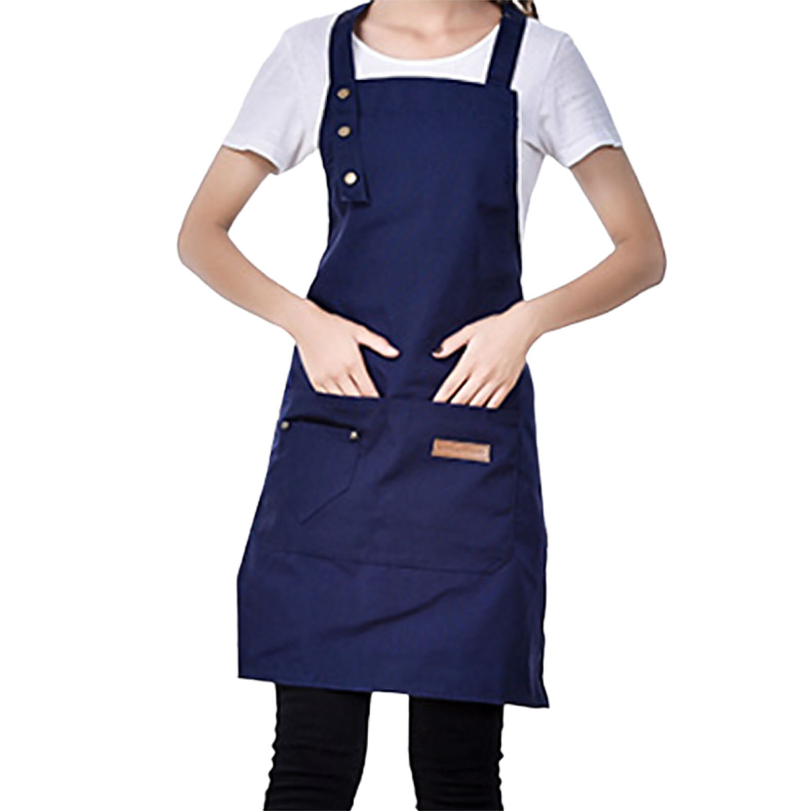 Unisex Sleeveless Aprons Adjustable Neck Strap Kitchen Cooking Aprons Restaurant Bakery Waiter Aprons Anti Oil Kitchen Aprons: Blue