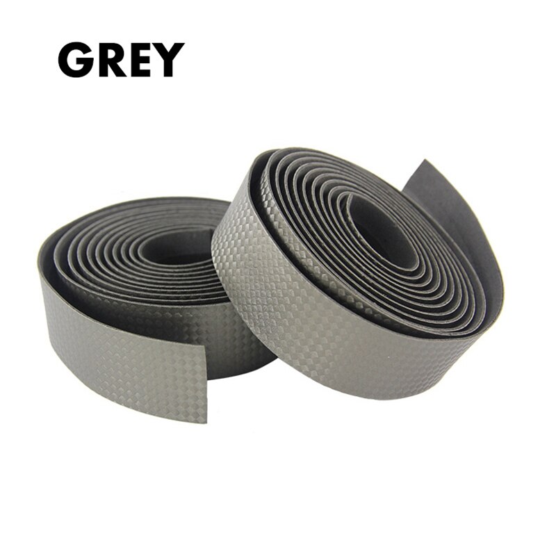Road Carbon Fiber Bike Handlebar Tape Fixed Gear Bicycle Grip Tape Bullhorn Bar Tape +2 Bar Plugs Mountain Belt Straps: Grey
