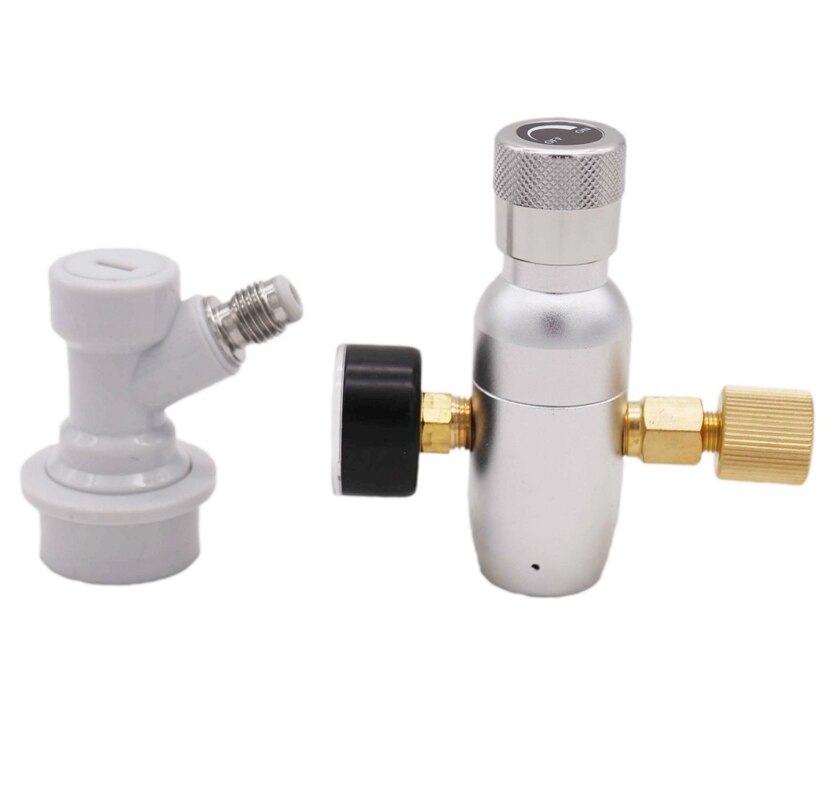 Homebrew Kegging Premium Regulated Compact CO2 Charger with Ball Lock Gas Disconnect 60/150 psi 3/8-18UNF