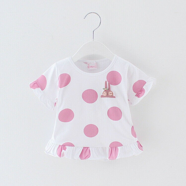 ONS Pasgeboren Baby Meisje Kleding Polka Dot T-shirt Katoen Ruche Zomer Outfits Kleding Tops 0-3Y