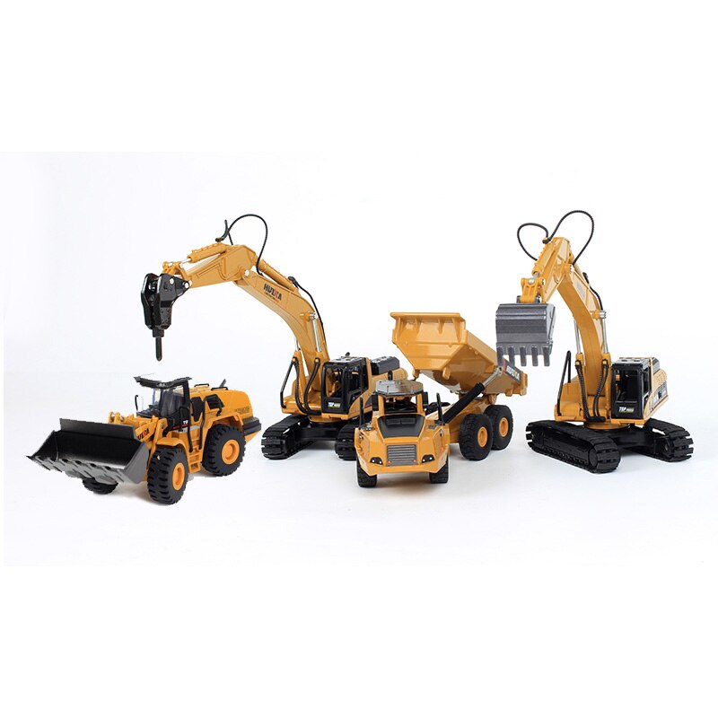 In Lega di alta Simulazione Giocattoli 1:50 Bilancia Die-cast Modello Idraulico Navvy Loader Bulldozer Ingegneria Macchina di Costruzione I Regali Dei Ragazzi: 4pcs group2