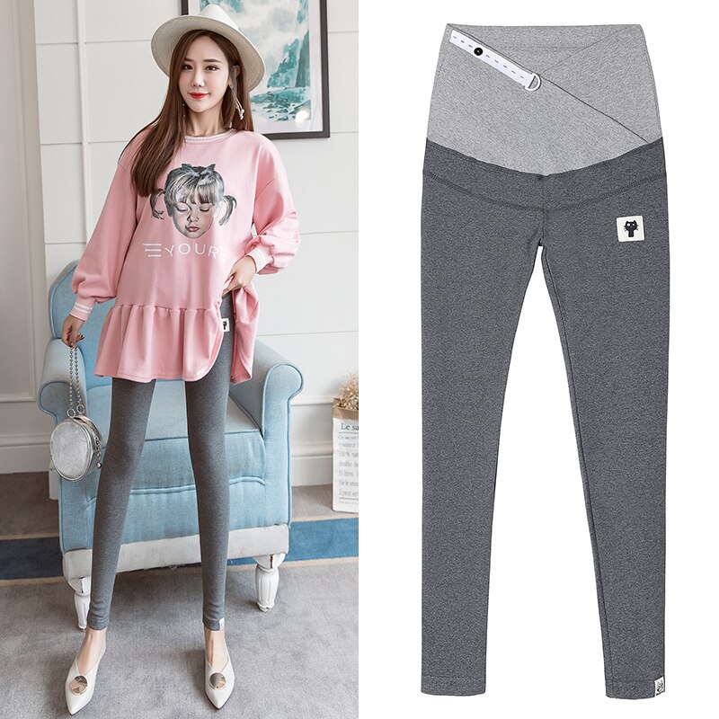 Zwangere Vrouwen Lage Taille Gekruiste Buik Leggings Broek Katoen Effen Kleur Moeder Dragen Broek Zwangere Kleren 1608