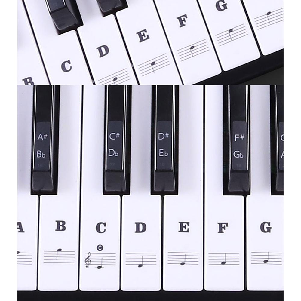 Transparent Piano Keyboard Sticker 88 Keys Electronic Keyboard Piano Stickers for Piano Beginner Training