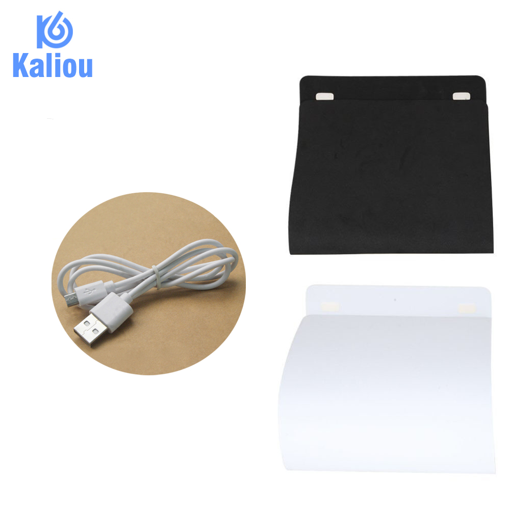 Kaliou Tabletop 20*20 cm LED Licht Mini Foto Kasten Schießen Licht Kasten Softbox Zelt Leuchtkasten Weiche Kasten Zubehör leuchtkasten