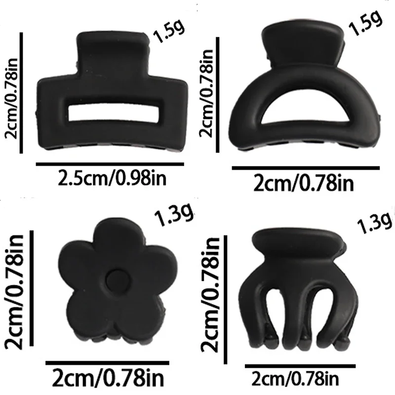8/6 unids/set de pinzas para el cabello negras, pinza para el cabello acrílica , pasador, pinza para el pelo, tocado para mujeres y niñas, accesorios para el cabello
