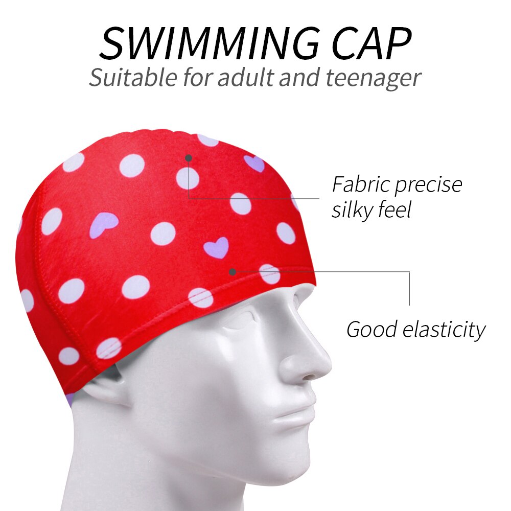 Badehette kvinner unisex jenter langt hår badehatt badehette stretch drapering fri størrelse svømmebasseng sport elastisk nylon turban: G210811b