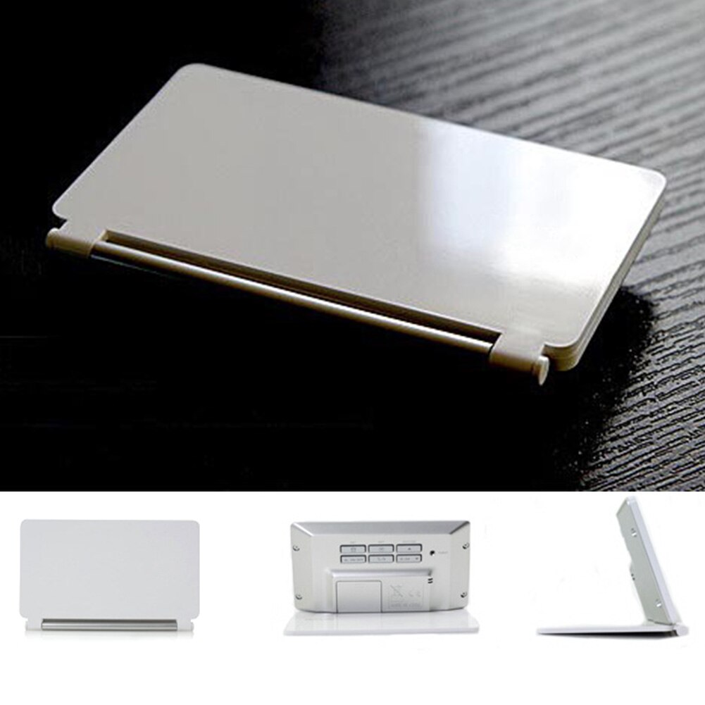 Home Folding Temperature Flip Travel Mini Desk Electronic LCD Display Calendar Alarm Clock Digital Office Silent