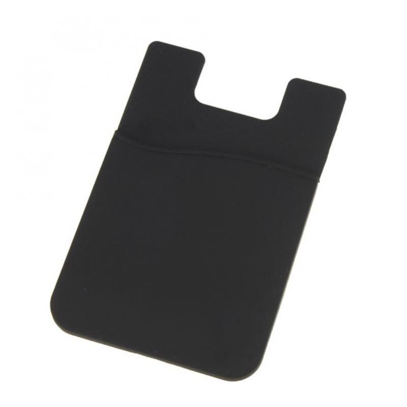 Funda trasera adhesiva para bolsa del teléfono móvil, funda de silicona para tarjetero, adhesivo Universal, 1 unidad