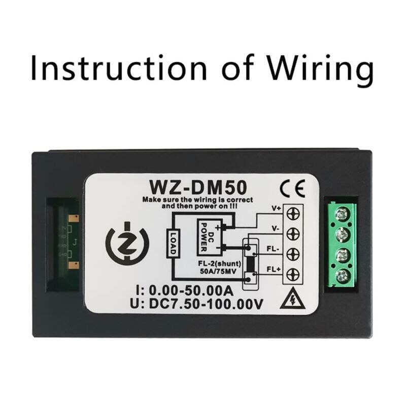 Dc 7.5-100V 50A 5KW Power Energy Meter Wattmeter Elektrische Panel Gauge Monitor Digitale Display Volt Kwh Watt amp