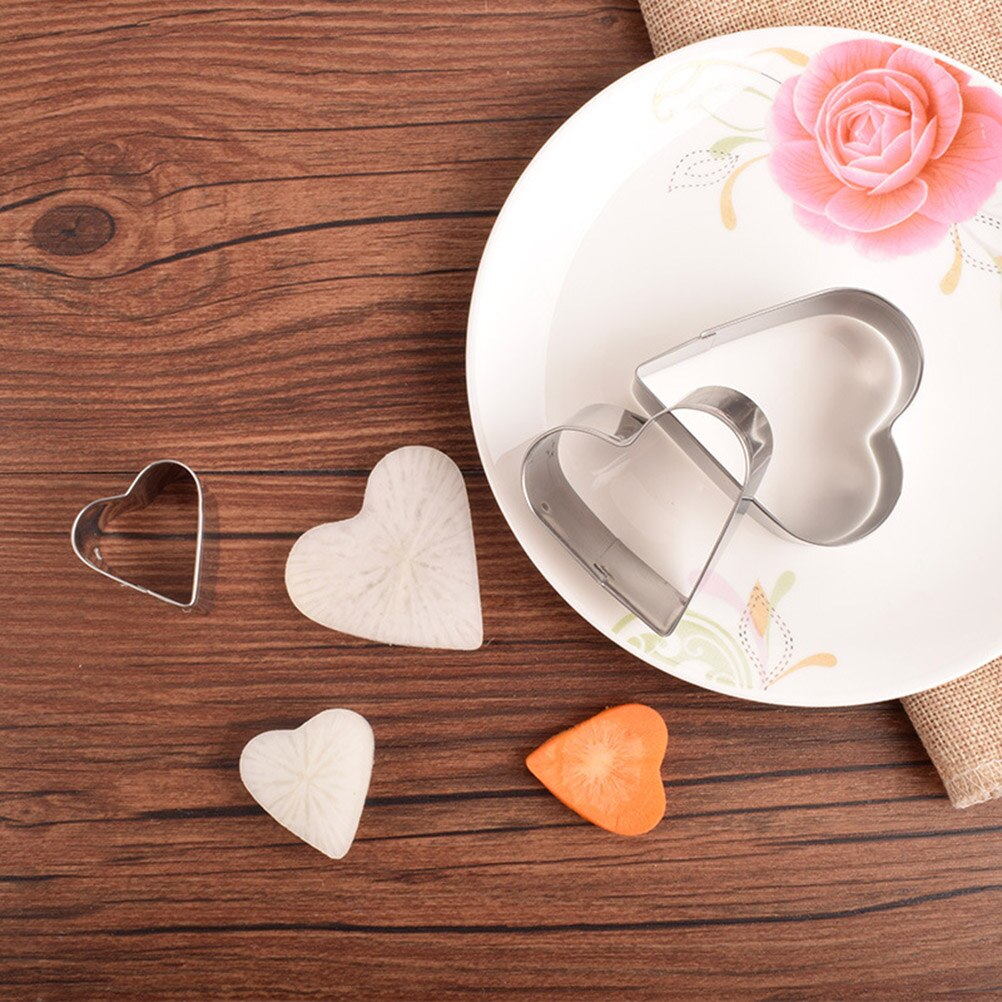 3 uds molde de manualidades para hornear Acero inoxidable forma de corazón troquelado galleta galletitas cortador de tarta Fondant forma herramienta de cocina para moldear