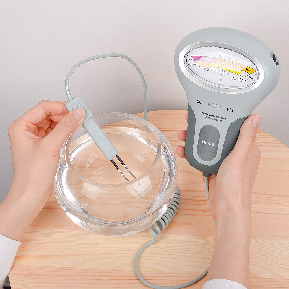 Spa vandanalyse bærbar digital 2 in 1 vand ph og klor niveau  cl2 tester meter svømmebassin værktøj