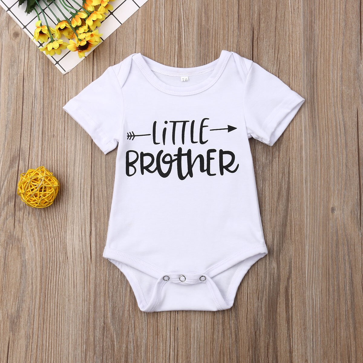 Baby Jongen Brother Brief Kleding Bodysuits Herfst Winter Jumpsuit Lange Mouwen bodysuit Voor Pasgeborenen Body Suit Baby: White Short Sleeve / 12m