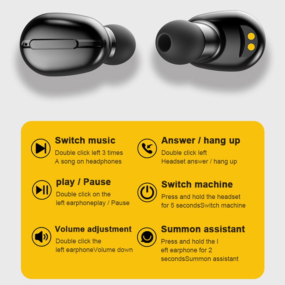 Tws Bluetooth 5.0 Draadloze Koptelefoon Met Opladen Doos Hifi In-Ear Oordopjes Sport Headset Koptelefoon Draadloze Bluetooth Oortelefoon