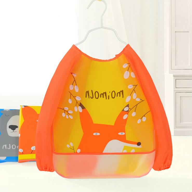 Baby Bibs Infant Burp Cloths Long Sleeve Waterproof Coverall Baby Animals Toddler Scarf Feeding Smock Baby Feeding Accessories: 4