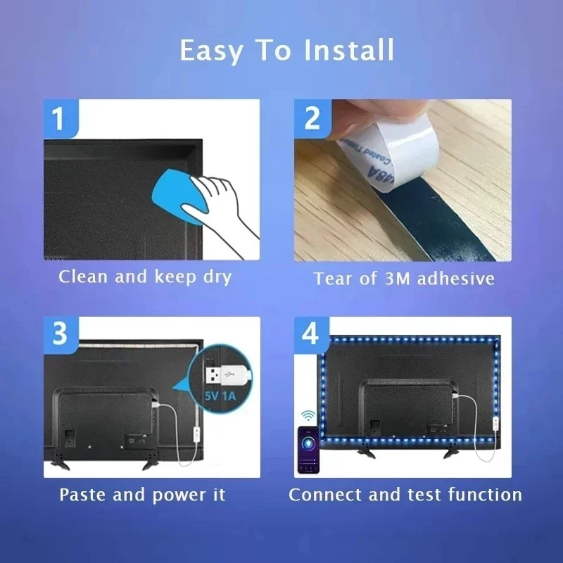 Tira de luces Led Wifi Tuya Smart Life Bluetooth Flexible 5V Usb Rgb cinta de diodo lámpara 5050 pantalla de escritorio Tv retroiluminación decoración de la habitación
