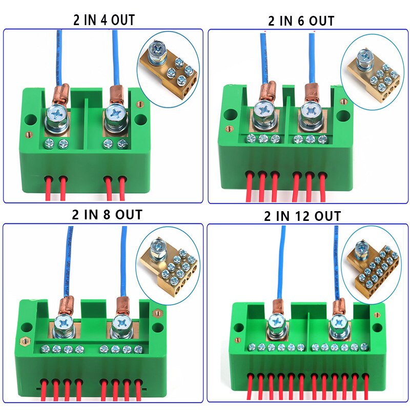 1Pcs Single Phase Junction Box Quick Connect Terminal Box Splitter Metering Cabinet Wire Connection High Power Block FJ6