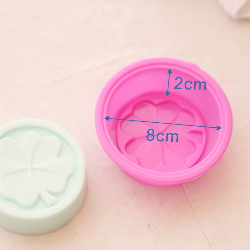 Clover Food Grade Silicone Mold Round Single Hole Clover Soap Stome Mold Soap Making Supplies DIY Chocolate Mold Cake Decors