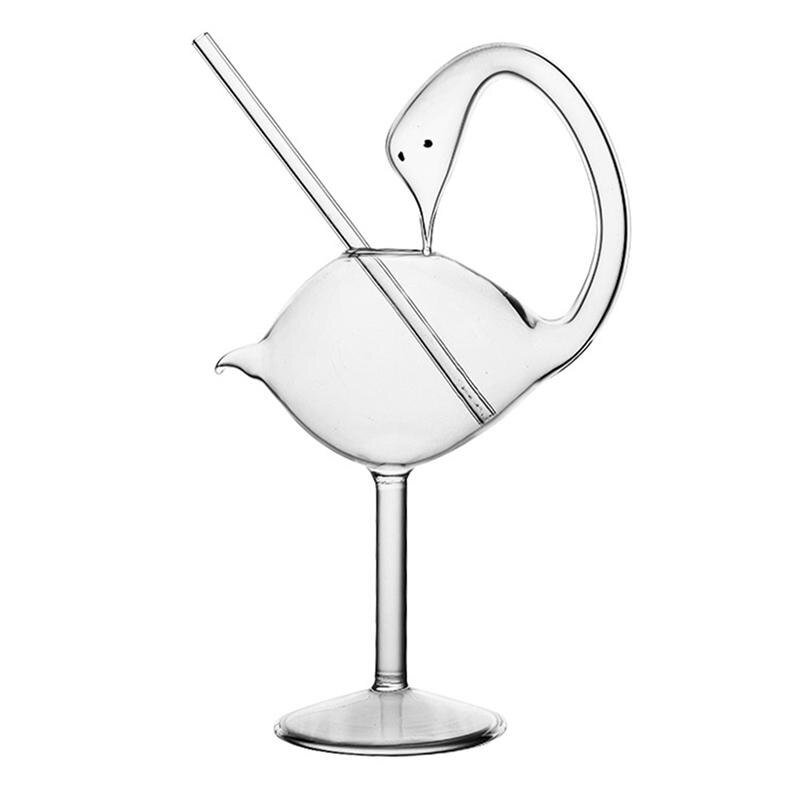 178ML Cocktail Glass Champagne Glass Cup Swan Shaped Cocktail Glass Wine Glass Bar Pub Martini Glasses: Default Title