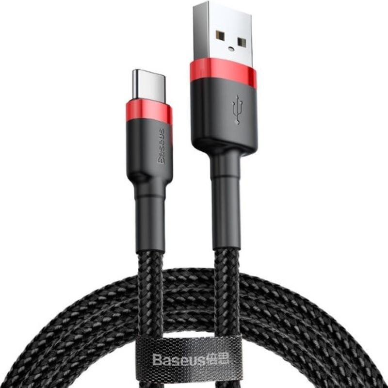 Baseus Cafule Riem Type C 2A Usb Snel Opladen Kabel 2 M-Rood Zwart-CATKLF-C91