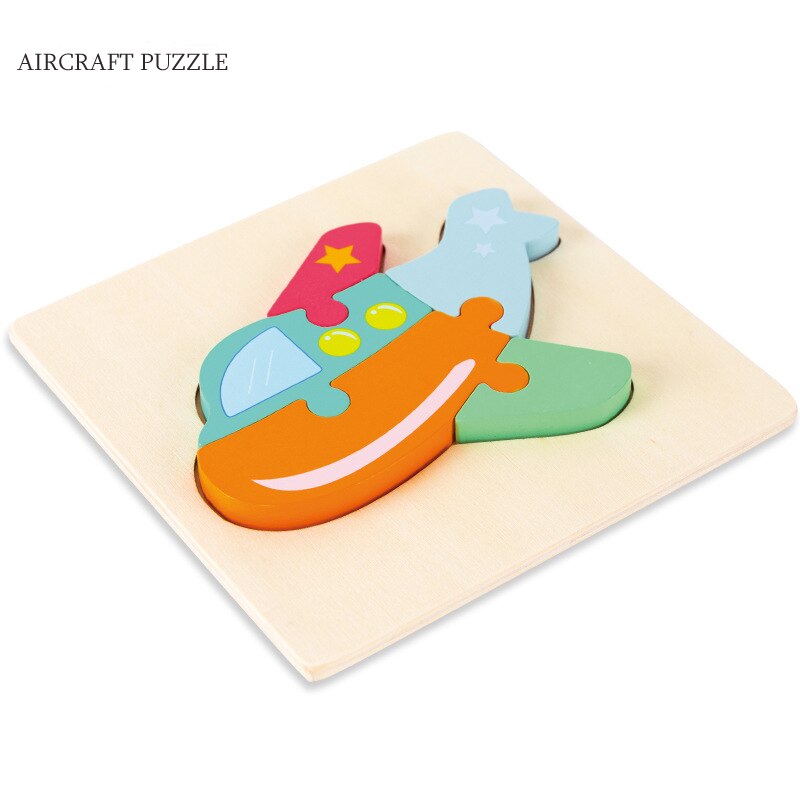 Baby Toys Wooden 3d Puzzle Cartoon Animal Intelligence Kids Educational Brain Teaser Children Tangram Shapes Learning Toys: 7