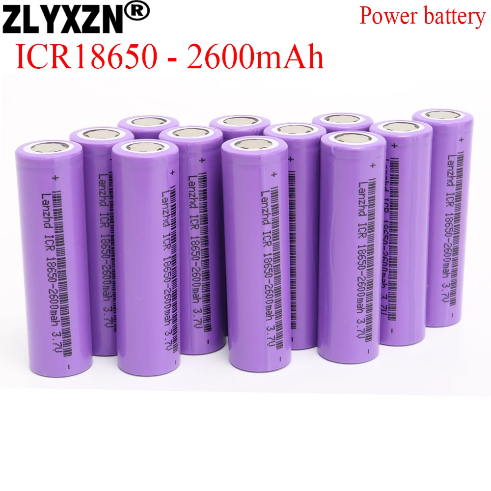 1-12pcs 18650 battery 2600mAh 5C lithium Li ion 3.7v batteries For Laptop Toy DIY tools motorcycle Battery pack