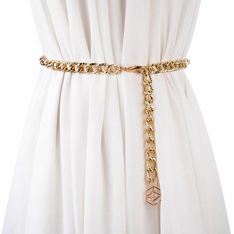 Bælter til kvinder kæde elastisk rem talje bælte metalbælter luksus diamant kvindelig tynd linning ceinture femme