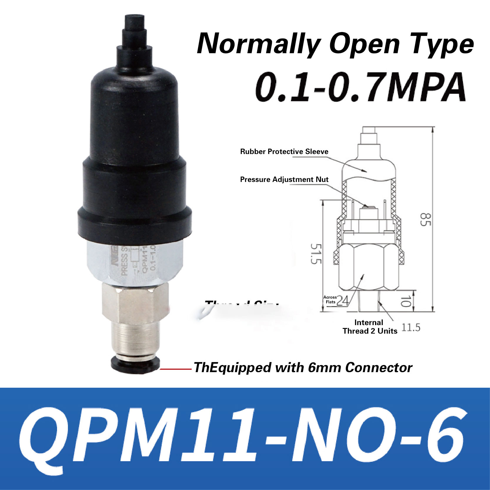 QPM11-NO QPM11-NC Adjustable Air Pressure Switch 1/4 1/8 Inch Pneumatic Diaphragm Hydraulic Pressure Control for Compressor: Pink