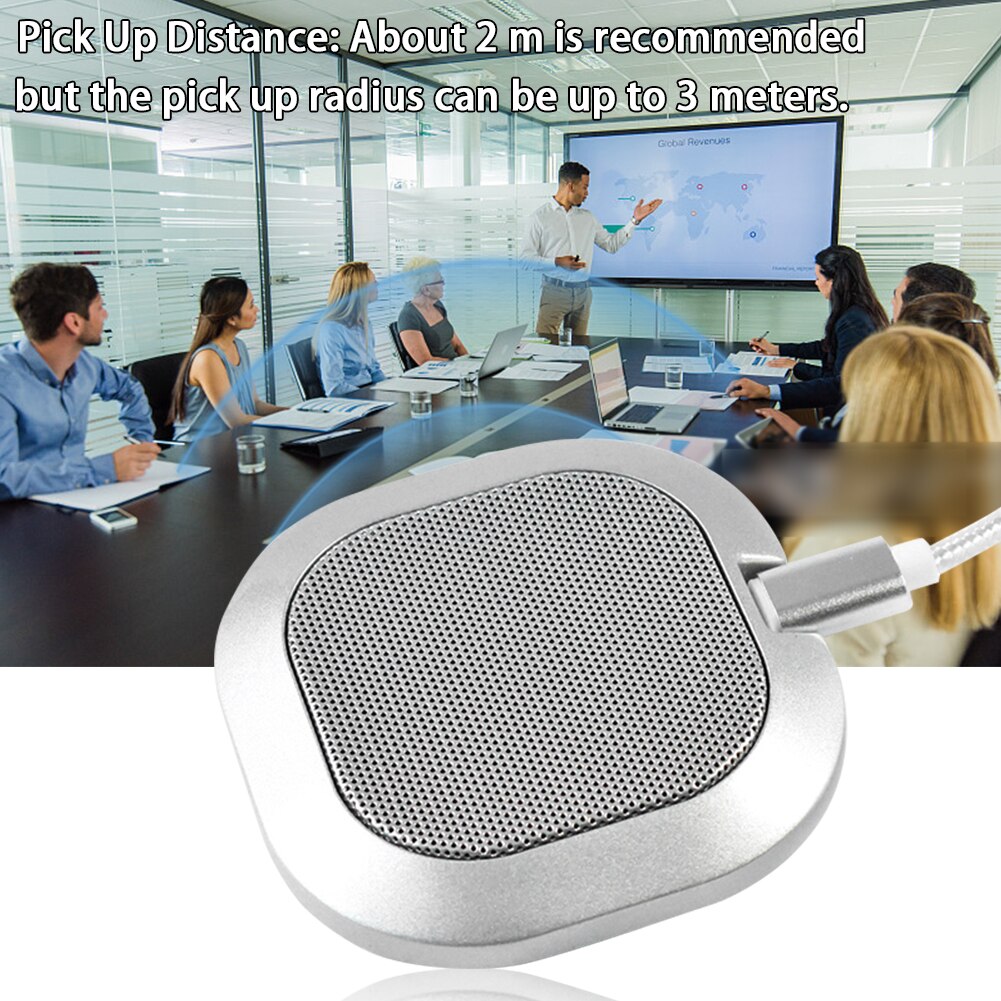-40dB High Sensitivity Table Omnidirectional Microphone Plug And Play Desktop Computer USB Home Office Handsfree Call Interview