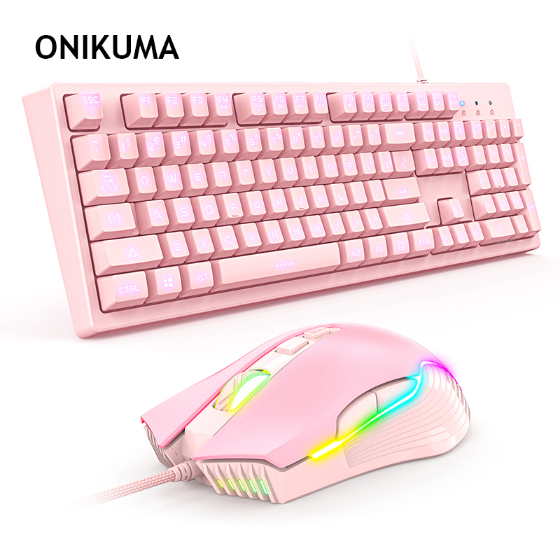 ONIKUMA Gaming Keyboard Mouse Combo Home Office Mechanical Wired Gamer Keyboard And Mouse Set Game Combo: G25 and CW905