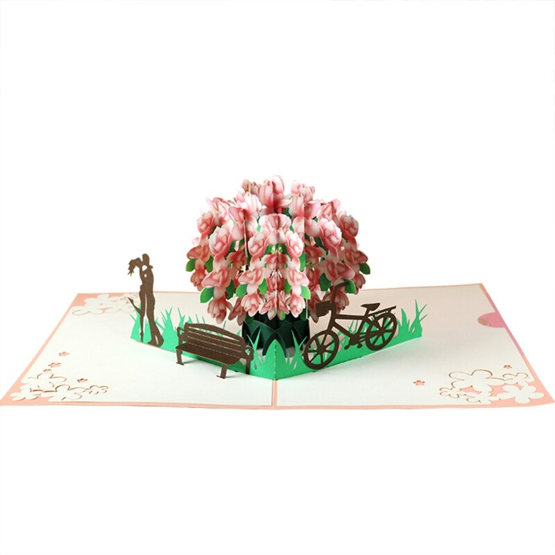 3D Pop-Up Flower Floral Greeting Card for Birthday Mothers Father's Day Wedding M89A: 8