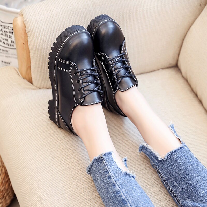 Calzado para uniforme escolar japonés Jk zapatos de estudiante niñas mujeres Kawaii Lolita Soft Girl punta redonda plataforma zapatos de charol