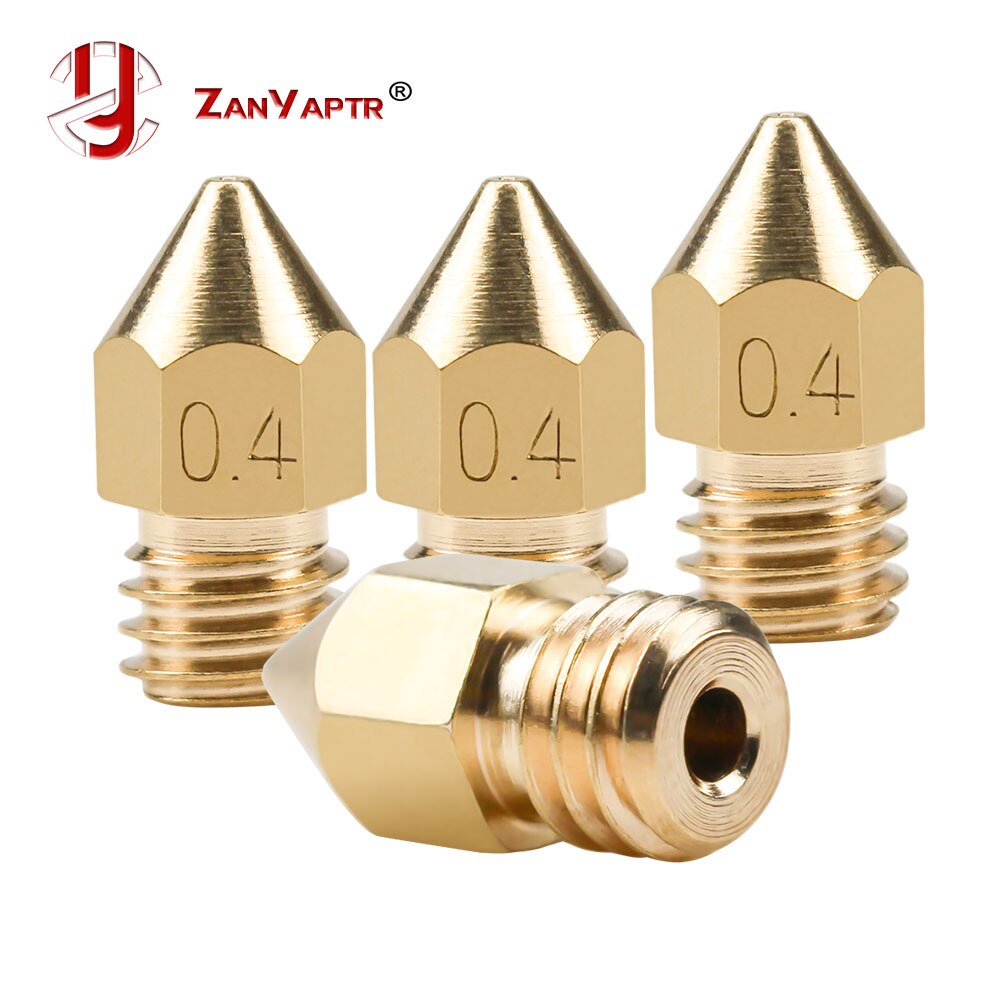 1Pc 3D Printer Brass Copper Nozzle Mixed Sizes 0.2/0.3/0.4/0.5/0.6/0.8/1.0mm Extruder Print Head For 1.75MM 3.0MM MK8 Makerbot