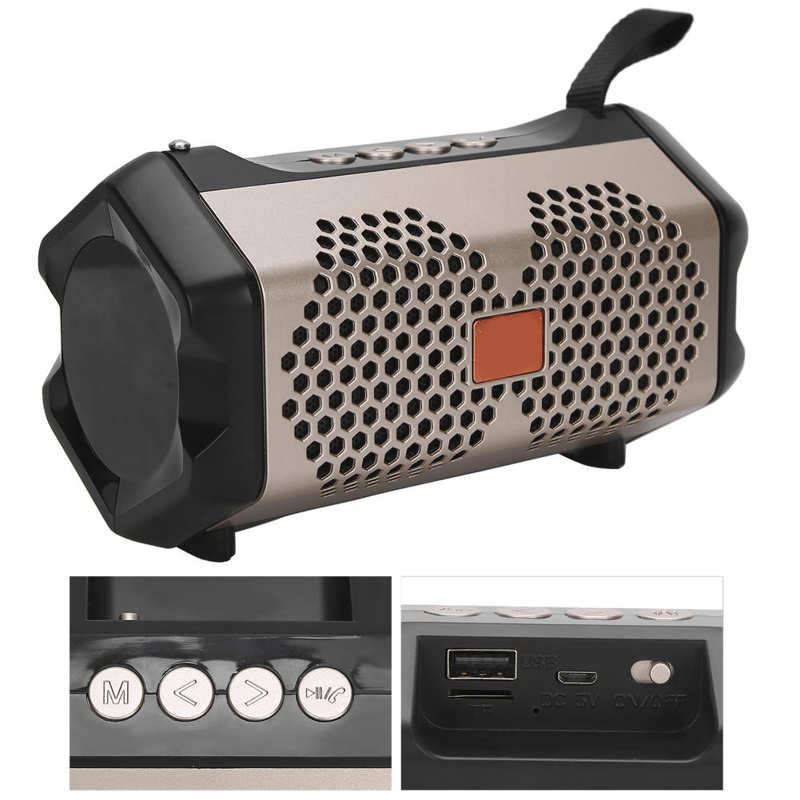 Draagbare luidspreker, draadloos geluidssysteem, bas stereo, buitenmuziekspeler, fm-radio