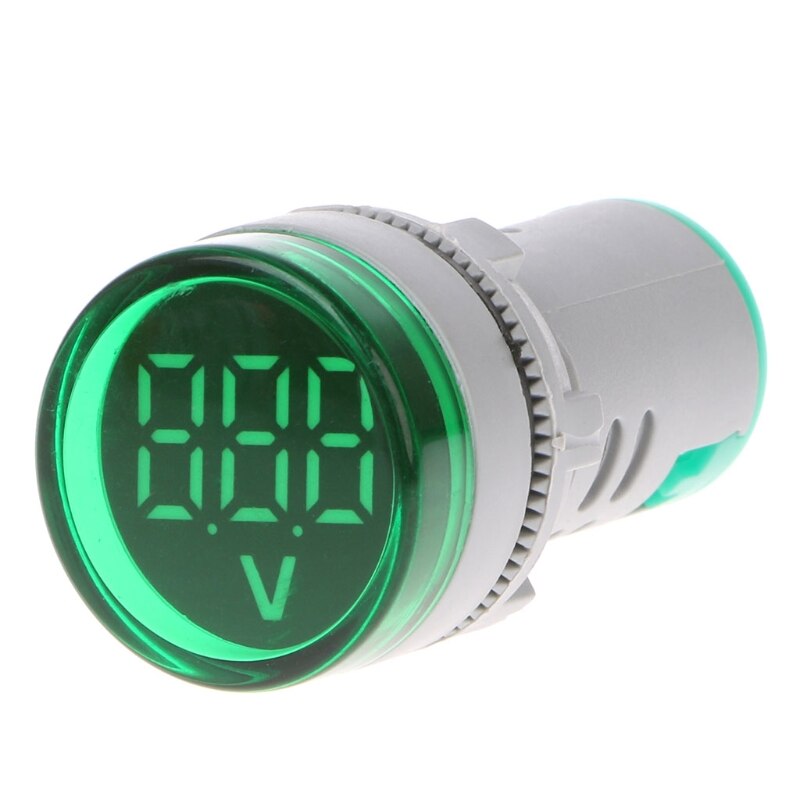 Ac 60-500v 22mm indikatorer til digital voltmeter spændingsmåler: Grøn