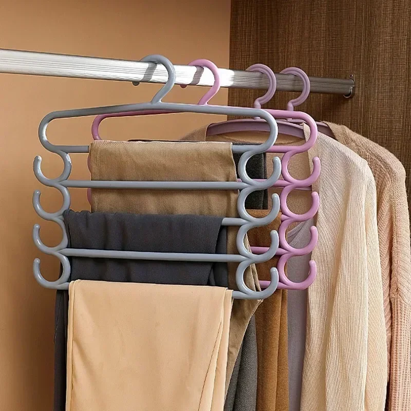 5 Lagen Kleerhangers Broek Broek Broek Hangers Handdoek Sjaals Rekken Kast Opslag Organisatoren Kleding Opslag Organisatie