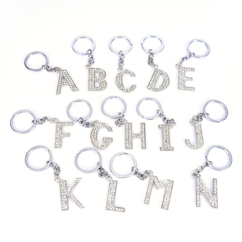 Crystal Rhinestone Alfabet Sleutelhanger Beginletter Sleutelhanger Keten Unisex Sleutelhanger Letters