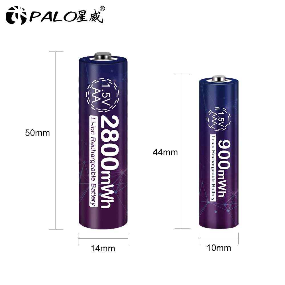 1.5V AA + AAA Lithium Rechargeable AA Battery AAA Li-ion 900mWh+2800mWh For Torch Toys Clock MP3 Player Replace li ion Battery