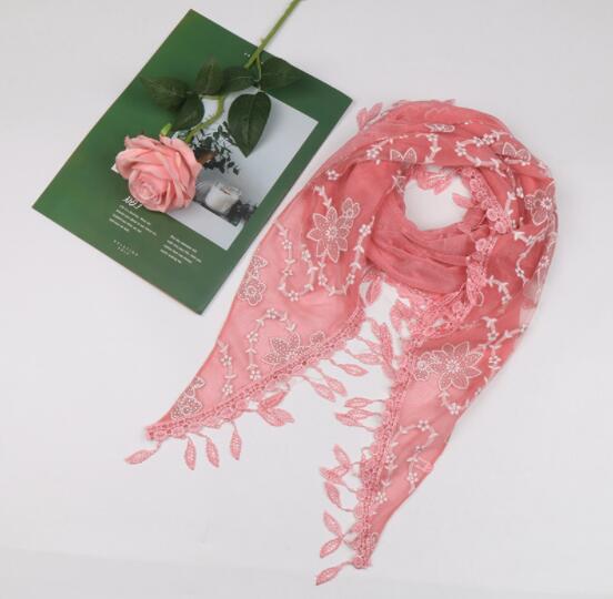 Neue Doppel Schichten Sommer Dame Spitze Schal Quaste Frauen Dreieck Bandage Weiß Blumen- schals Schal