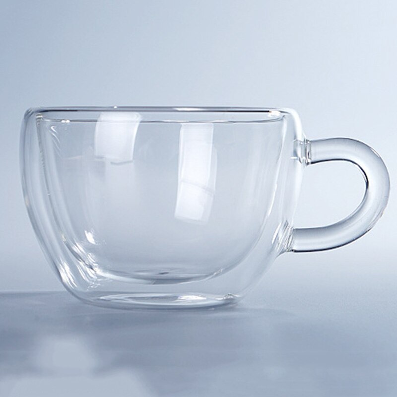 150mL/250mL Double-layer Thermal Glass Cup Heat Resistant Tea Coffee Milk Drinking Insulation Heat Resistant Mug Drinkware