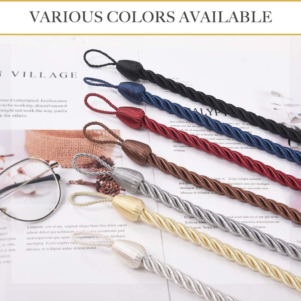 NICETOWN 1pc Curtains Buckles Tie Rope Solid Color Tieback Holder Clips Rope Home Decor Curtain Decorative Accessories
